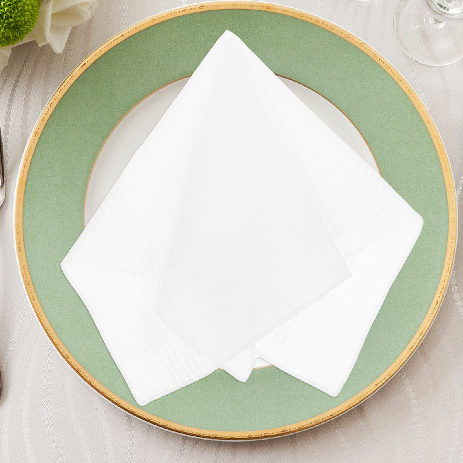 3Pcs Pure White Handkerchief S - Handkerchief Cotton Men ulasan dan harga
