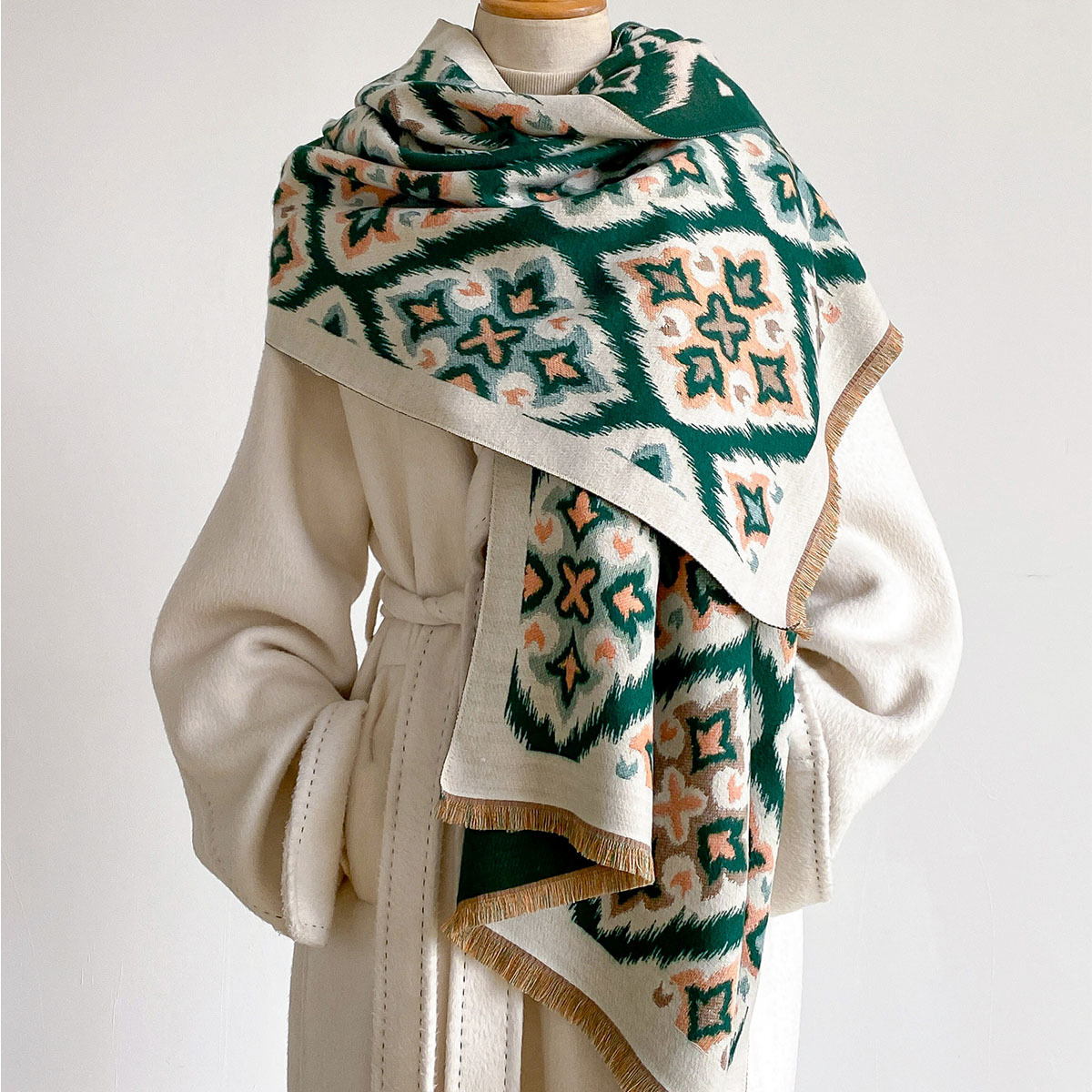 Women Reversible Imitation Cas - Woven Scarf Blanket ulasan dan harga