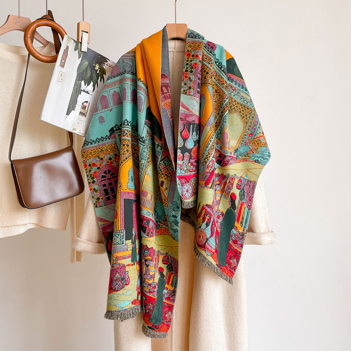 Women Imitation Cashmere Scarf - Woven Scarf Blanket ulasan dan harga