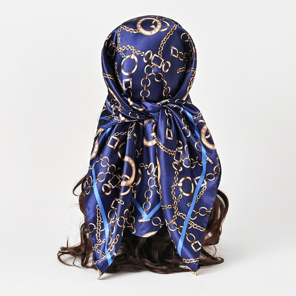 90cm Satin Square Scarf Women  - Scarf Silk Square ulasan dan harga